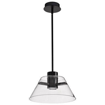 Nuvo Edmond, 14 Inch LED Pendant, Matte Black with Clear Glass 62/2061